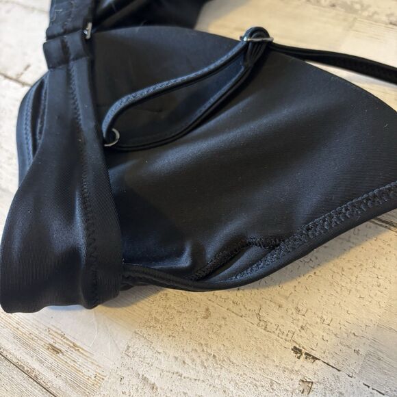 NWT J. Crew Size XS Ruffle French Bikini Top Black Spaghetti Strap Triangle Swim - Picture 12 of 12